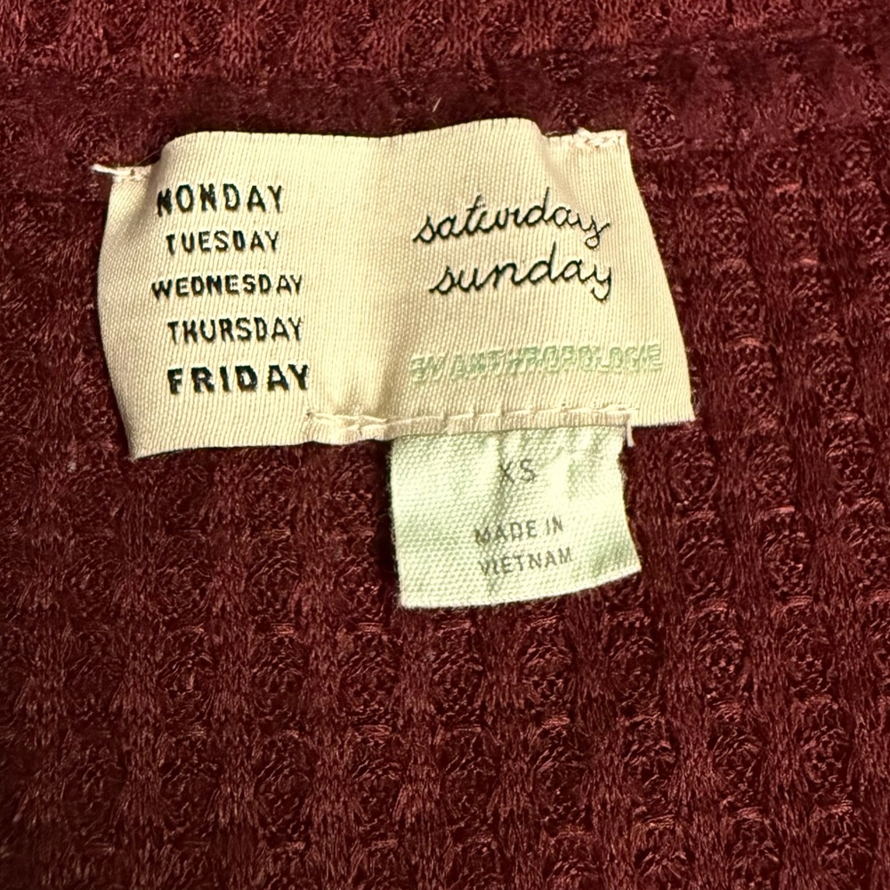 Saturday Sunday By Anthropologie Women’s Tulip Back Sweater XS Waffle Knit - Picture 4 of 11